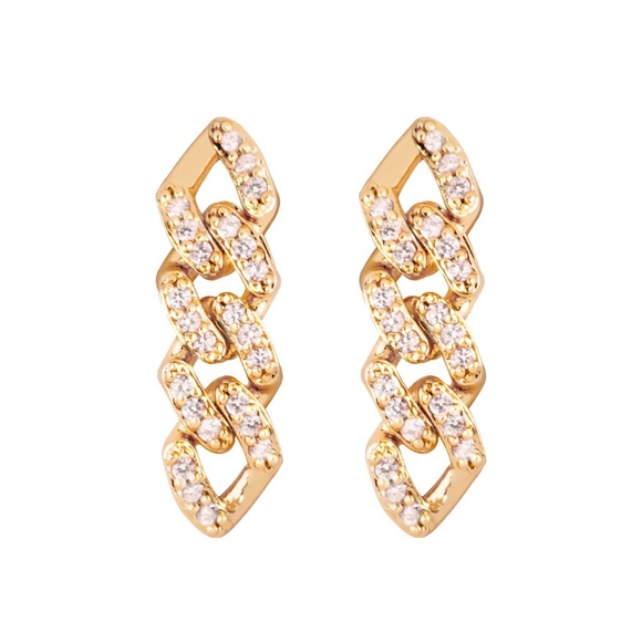 Crystal Haze Jewelry - Rachel Zoe - Crystal Chain drop earrings